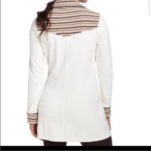 Prana Rowen Jacket – Ivory‎ & Brown | Women’s Size Large (Fits Like Medium) - Picture 3 of 15